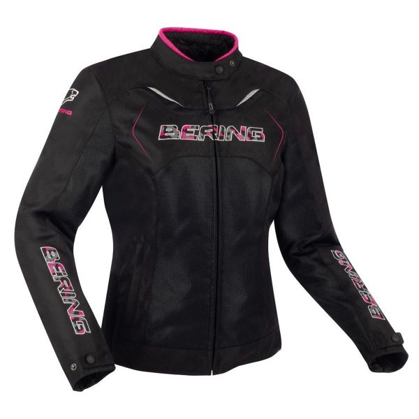 Blouson Moto Bering Lady Volga Black Fuchsia
