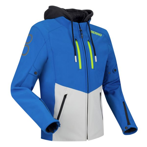 Blouson Moto Bering Rotor Blue Light Grey