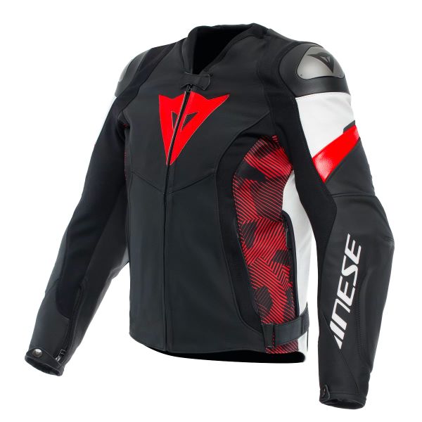 Blouson Moto Dainese Avro 5 Black Red Lava White