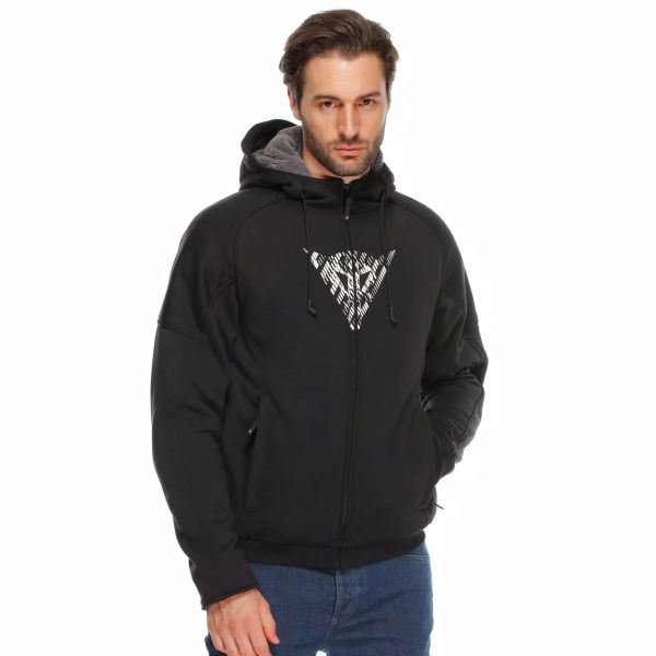 Dainese Bovisa Safety Hoodie Full Zip Black White