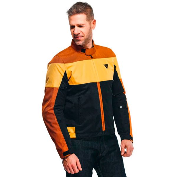 Dainese Elettrica Air Tex Black Leather Brown Mineral