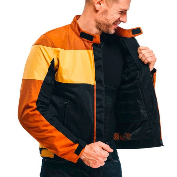 Dainese Elettrica Air Tex Black Leather Brown Mineral