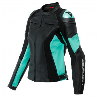 Blouson Moto Dainese Racing 4 Lady Black Acqua Green