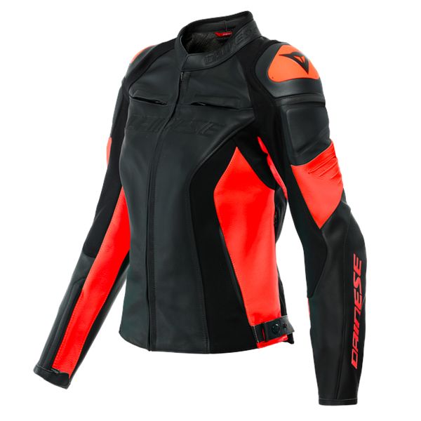 Blouson Moto Dainese Racing 4 Lady Black Fluo Red