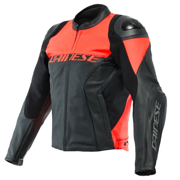 Blouson Moto Dainese Racing 4 Perforated Black Fluo Red