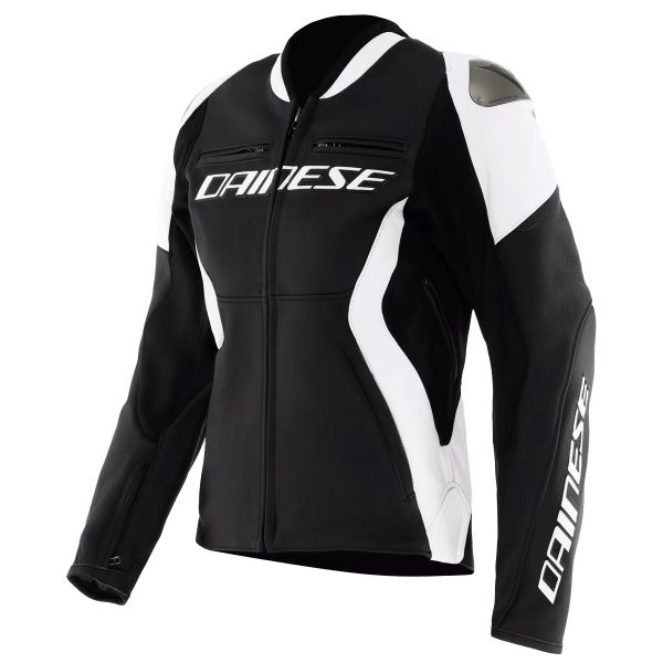Blouson Moto Dainese Racing 5 Leather Woman Black White
