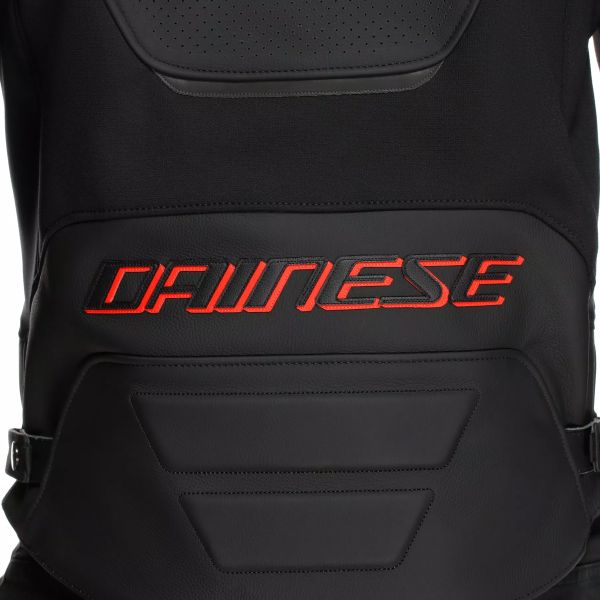 Dainese Racing 5 Perf Leather Black Red Fluo