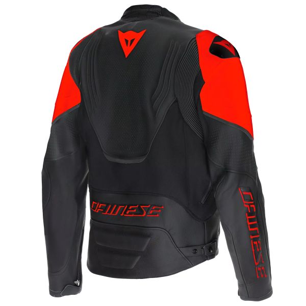 Dainese Racing 5 Perf Leather Black Red Fluo