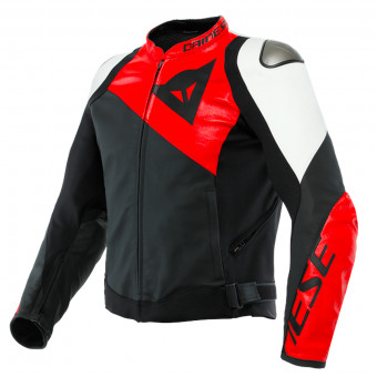 Blouson Moto Dainese Sportiva Black Matt Lava Red White