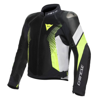 Blouson Moto Dainese Super Rider Absoluteshell Black White Fluo Yellow