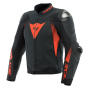 Blouson Moto Dainese Super Speed 4 Leather Black Matt Fluo Red