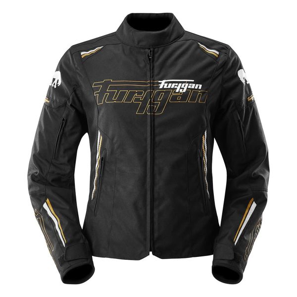Blouson Moto Furygan Agata Black White Gold