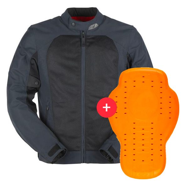 Blouson Moto Furygan Mistral Evo 3 Blue Black + Dorsale D3O Viper Niveau 2