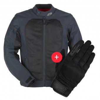 Blouson Moto Furygan Mistral Evo 3 Blue Black + Jet D3O Black