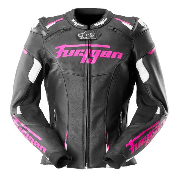 Blouson Moto Furygan Raptor Lady Black White Pink