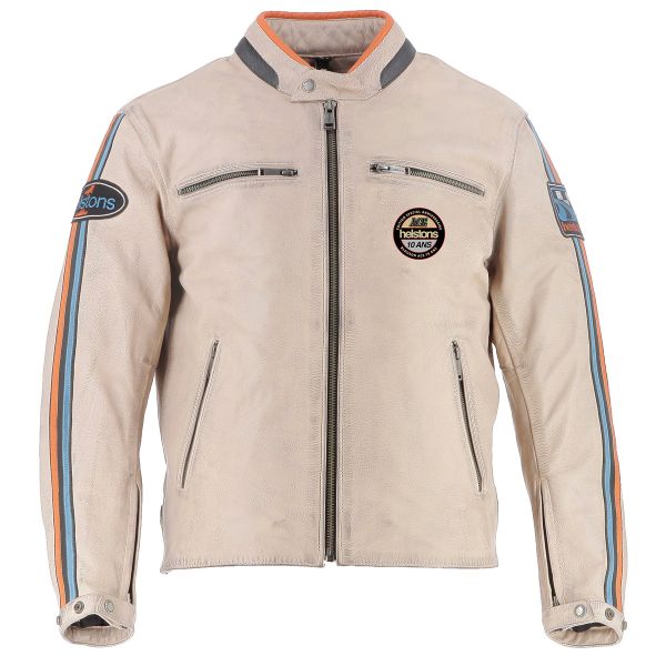 Blouson Moto Helstons Ace 10 Years Leather Rag Beige Blouson Moto Helstons Ace 10 Years Leather Rag Beige