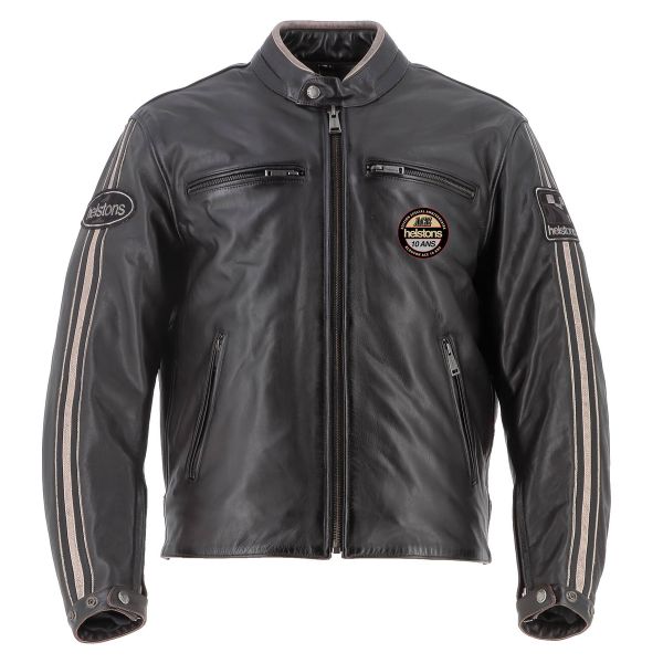 Blouson Moto Helstons Ace 10 Years Leather Rag Brown