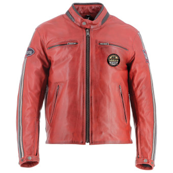 Blouson Moto Helstons Ace 10 Years Leather Rag Red