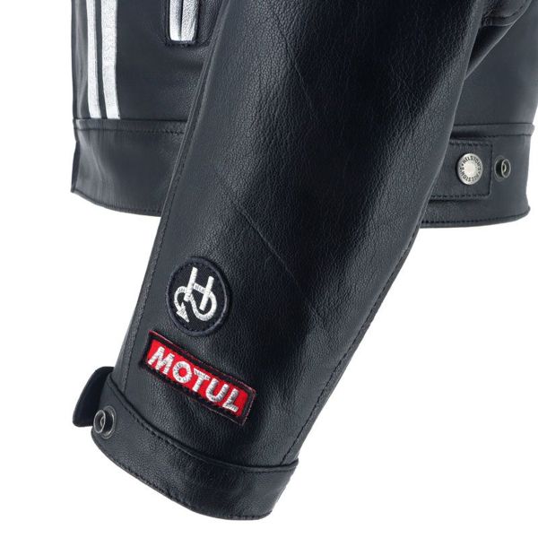 Helstons Boxer Leather Rag Black White