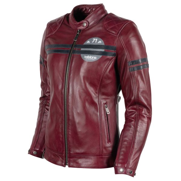 Blouson Moto Helstons Chica Leather Burgundy Blouson Moto Helstons Chica Leather Burgundy