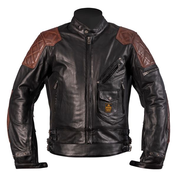 Blouson Moto Helstons Chuck Black Camel