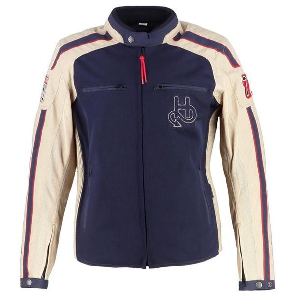 Blouson Moto Helstons Club Girl Air Mash Silver Blue Red