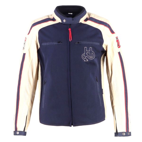 Blouson Moto Helstons Clubman Air Mesh Blue Beige Red