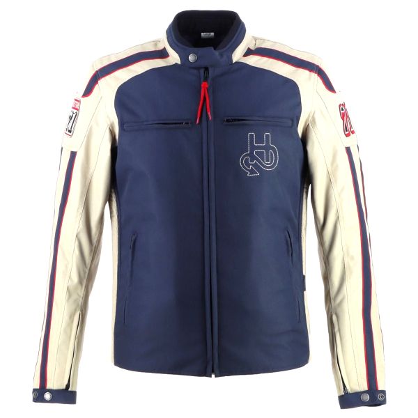 Blouson Moto Helstons Clubman Blue Beige Red