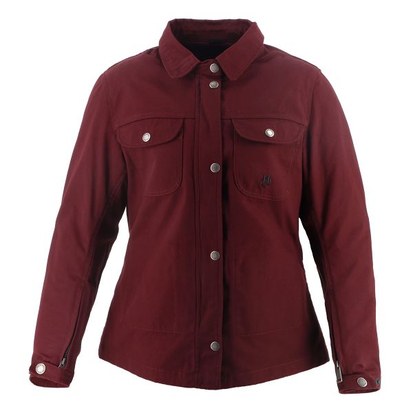 Veste Moto Helstons Detroit Femme Canvas Bordeaux