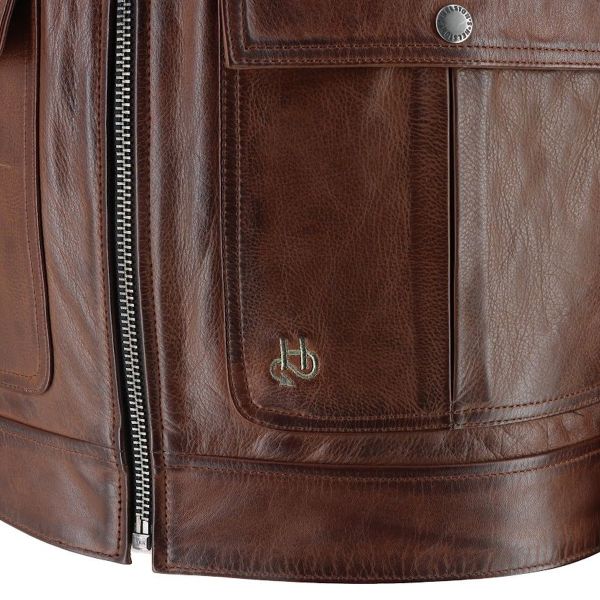 Helstons Downtown Leather Rag Tan Cir