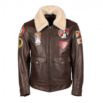 Blouson Moto Helstons Esquadron Leather Rag Brown Blouson Moto Helstons Esquadron Leather Rag Brown