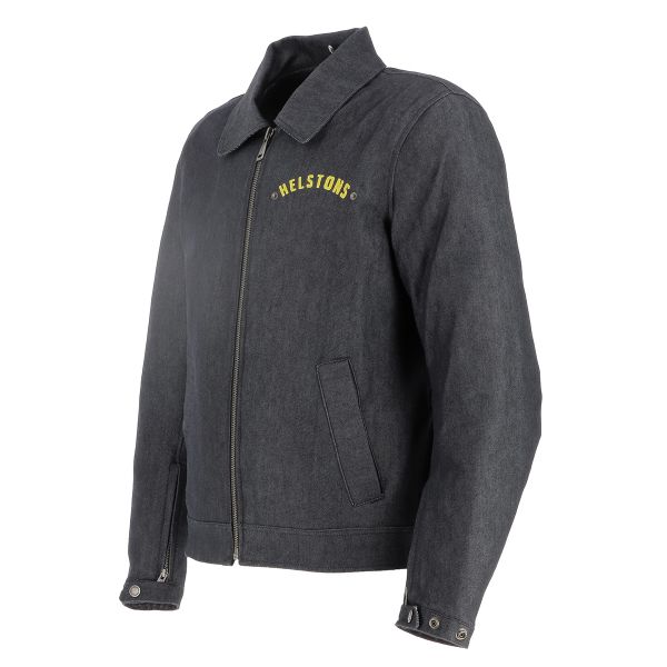 Blouson Moto Helstons Garage Coton Cordura Blue Yellow