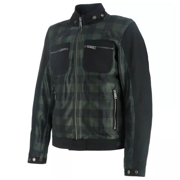 Blouson Moto Helstons Genesis Air Black Green