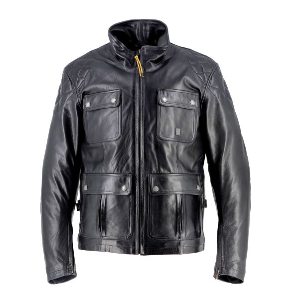 Blouson Moto Helstons Hunt Leather Black Blouson Moto Helstons Hunt Leather Black