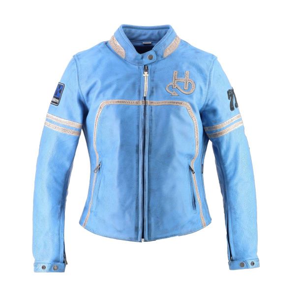 Blouson Moto Helstons Indiana Leather Bleu Ciel Blouson Moto Helstons Indiana Leather Bleu Ciel