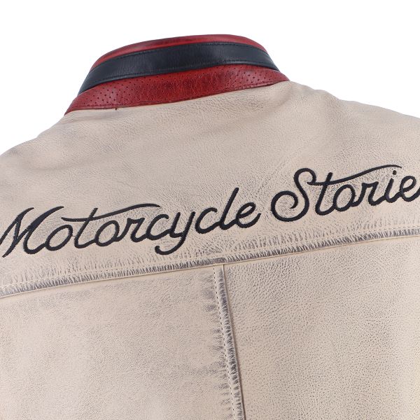 Helstons Indianapolis Leather Noir Beige Rouge