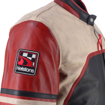 Helstons Indianapolis Leather Noir Beige Rouge