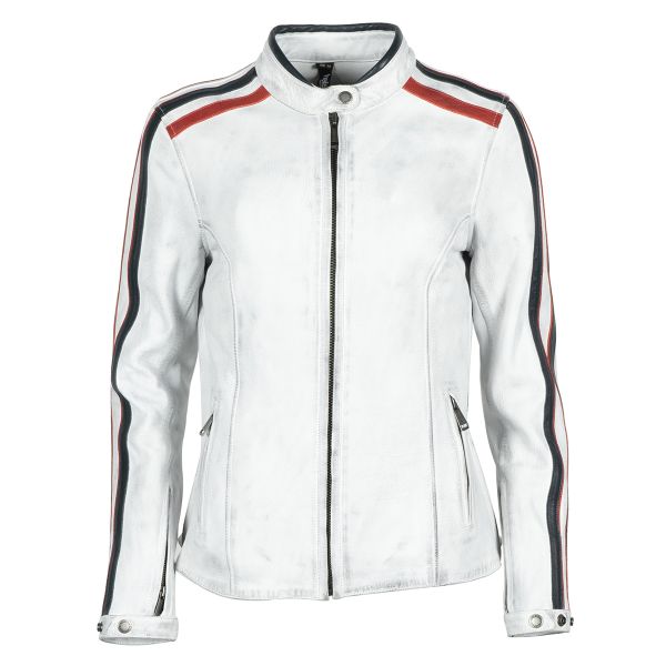 Blouson Moto Helstons Jade Leather Lady Rag White