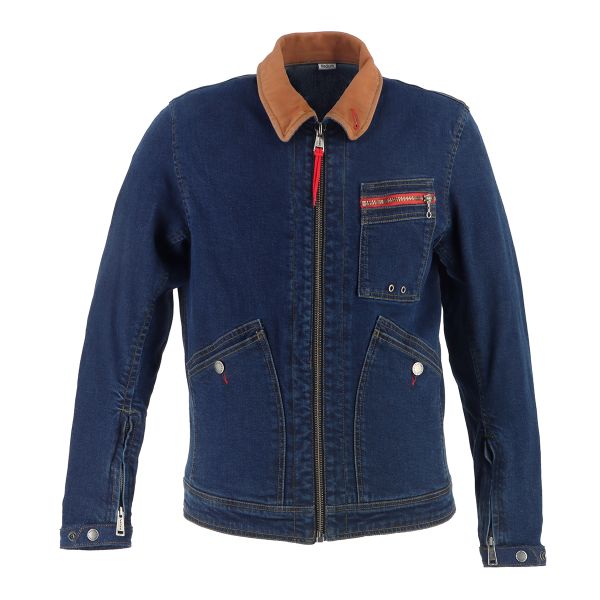 Blouson Moto Helstons James Denim Bleu Dirty