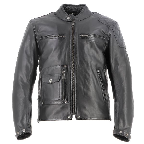Blouson Moto Helstons Johnson Leather Rag Black
