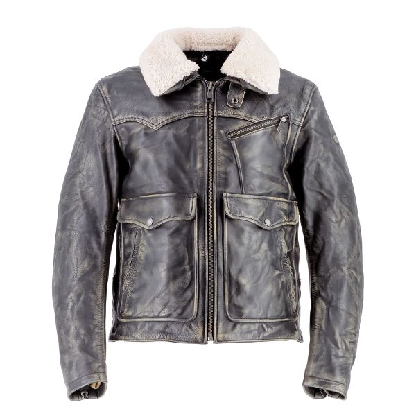 Blouson Moto Helstons Ontario Leather Dirty Stoned
