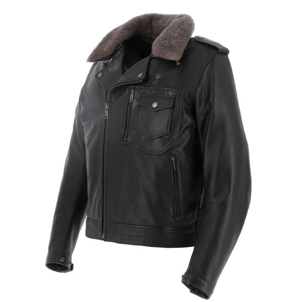 Blouson Moto Helstons Perco Leather Rag Black