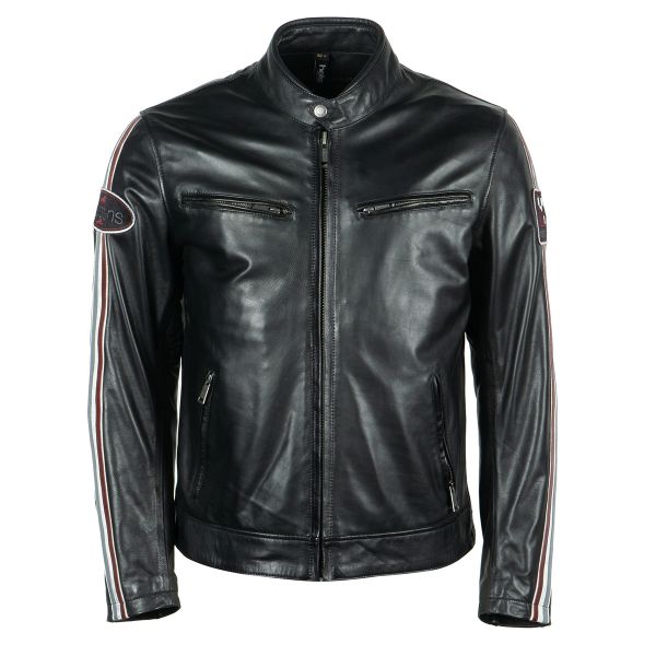 Blouson Moto Helstons Race Leather Rag Black Blouson Moto Helstons Race Leather Rag Black