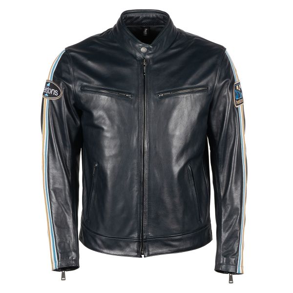 Blouson Moto Helstons Race Leather Rag Blue