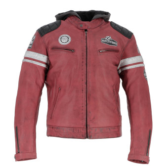 Blouson Moto Helstons Riposte Leather Buffalo Red