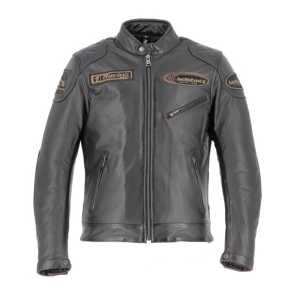 Helstons Trevor Leather Rag Brown Black