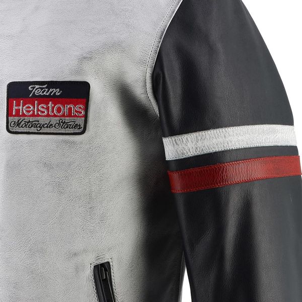 Helstons V Series Leather Rag Blue White