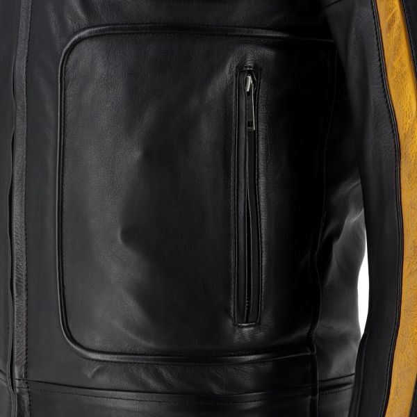 Helstons Vulcan Leather Rag Black Jaune