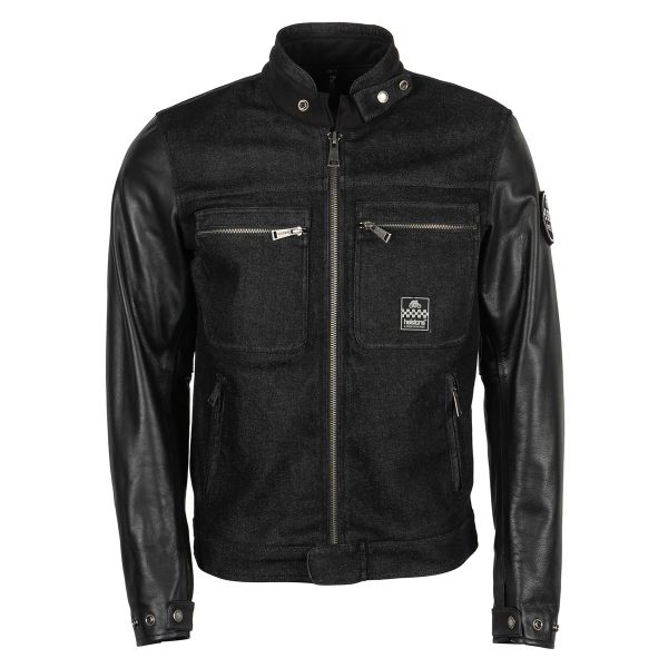 Blouson Moto Helstons Winston Coton Leather Black