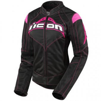 Blouson Moto ICON Contra Black Pink